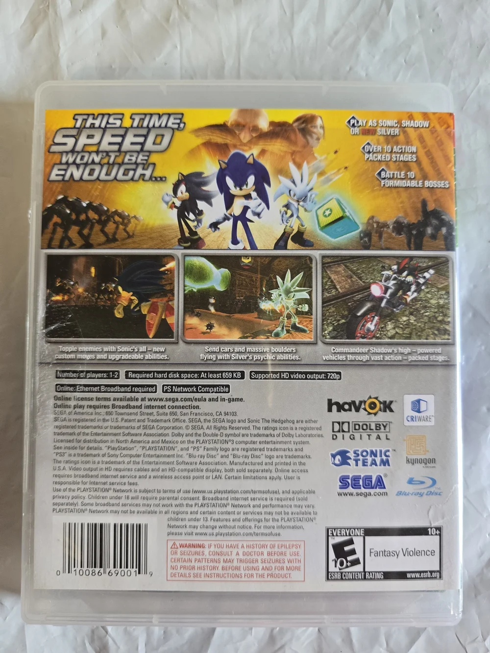 Sonic the Hedgehog PlayStation 3 Game Like New Original Absolutely No Scratches